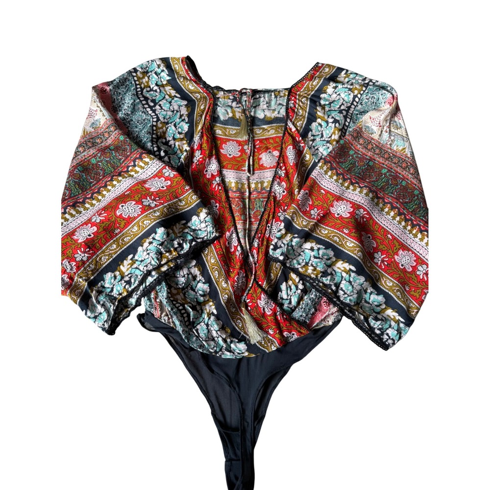 Free People Bodysuit Sakshi Multi Boho Large - Picture 5 of 9